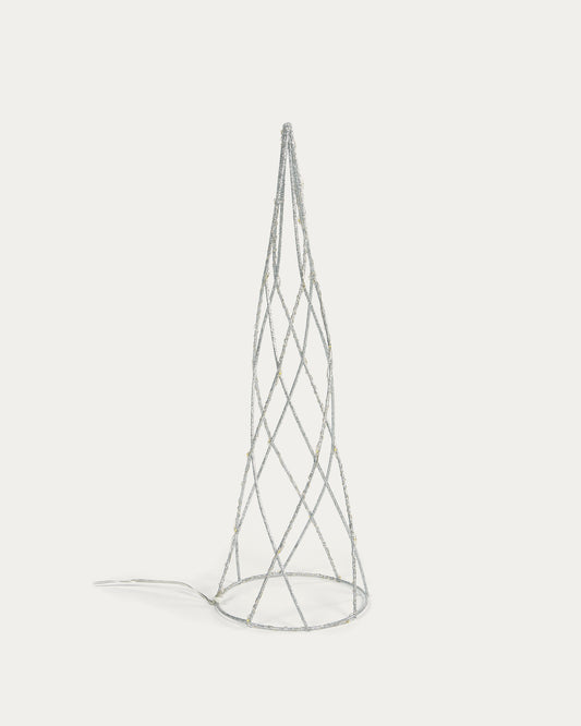 Cono árbol luminoso Shirly plateado