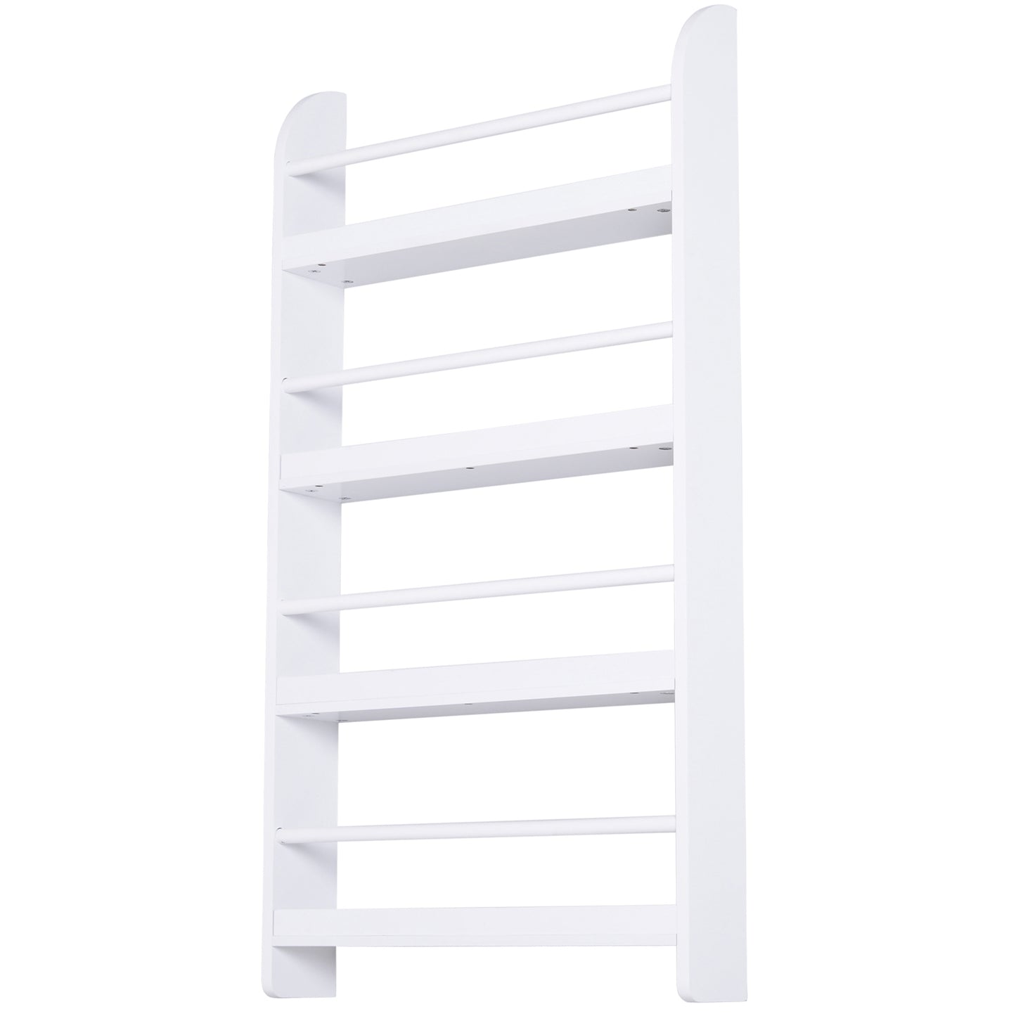 HOMCOM Estantería de Pared de Libros con 4 Estantes Librería Infantil para Hogar Oficina Carga 30kg 59x12x113cm Blanco