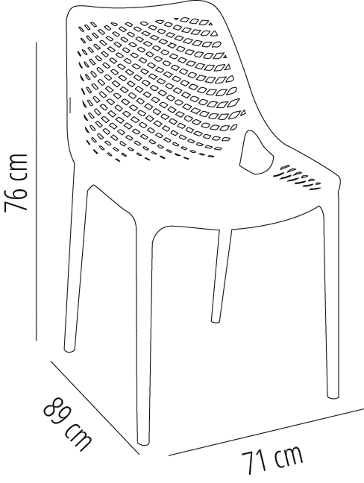 Garbar grid set 4 silla interior, exterior blanco