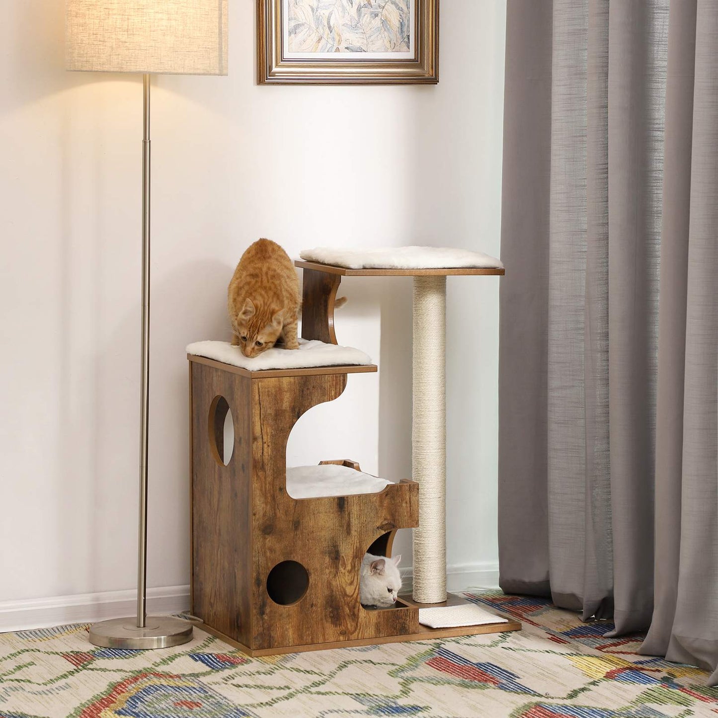 Árbol Para Gatos Con 3 Camas-Feandrea