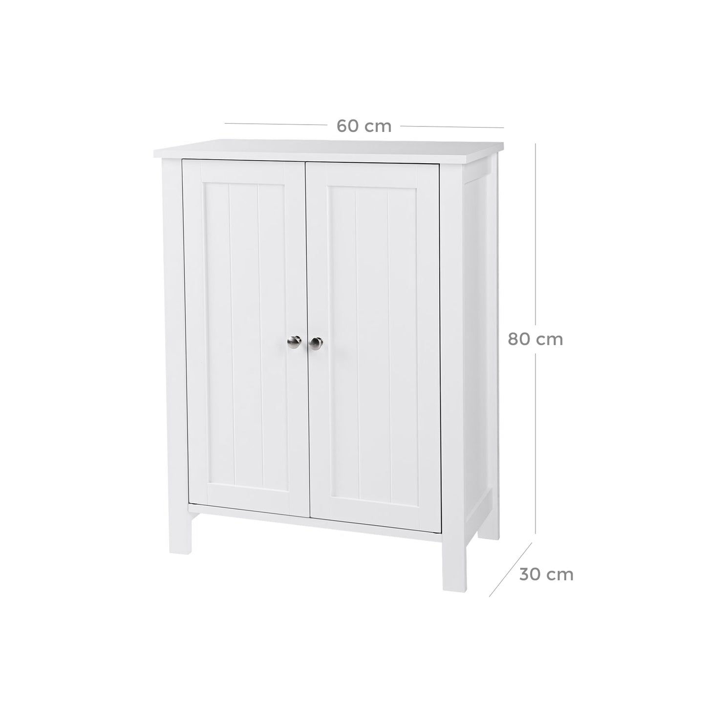 Armario de Baño Armario de Almacenamiento Mueble para Baño 30 x 60 x 80 Blanco-VASAGLE