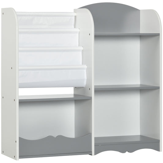 ZONEKIZ Organizador de Juguetes Estantería para Niños Estantería Infantil con Estantes Abiertos para Dormitorio Sala de Juegos Guardería 85x26x84 cm Gris