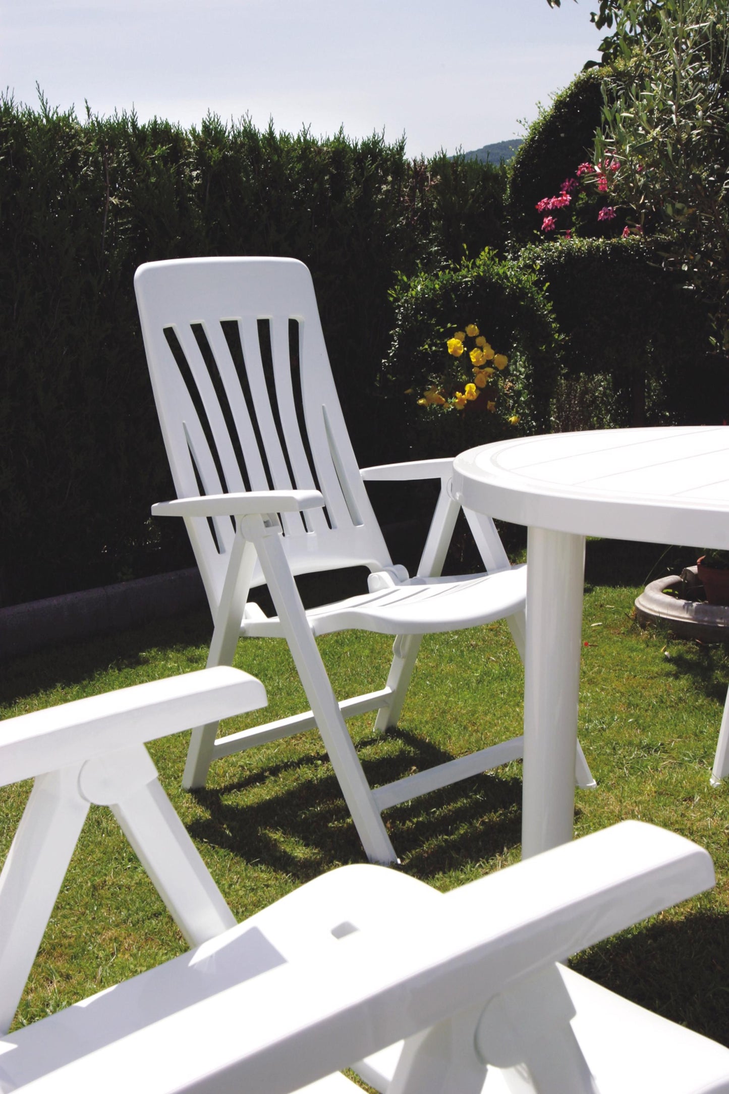 Garbar blanes set 4 silla con brazos multiposiciones exterior blanco