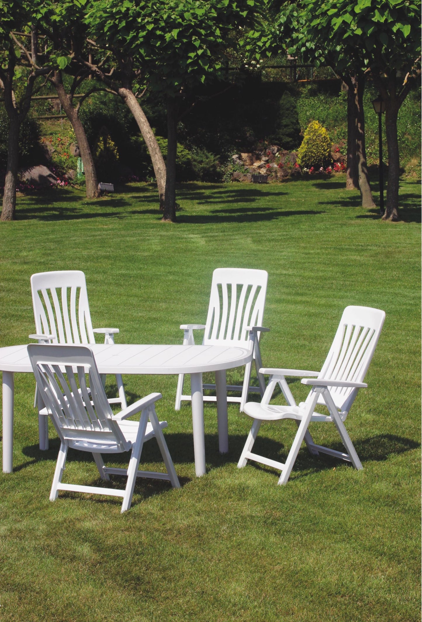 Garbar blanes set 4 silla con brazos multiposiciones exterior blanco