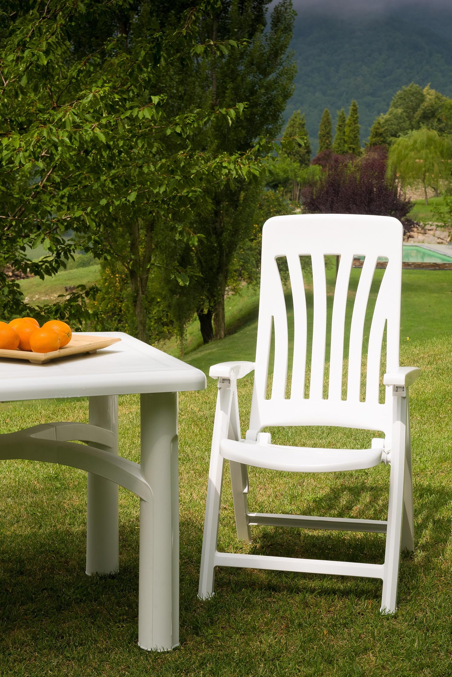 Garbar blanes set 2 silla con brazos multiposiciones exterior blanco