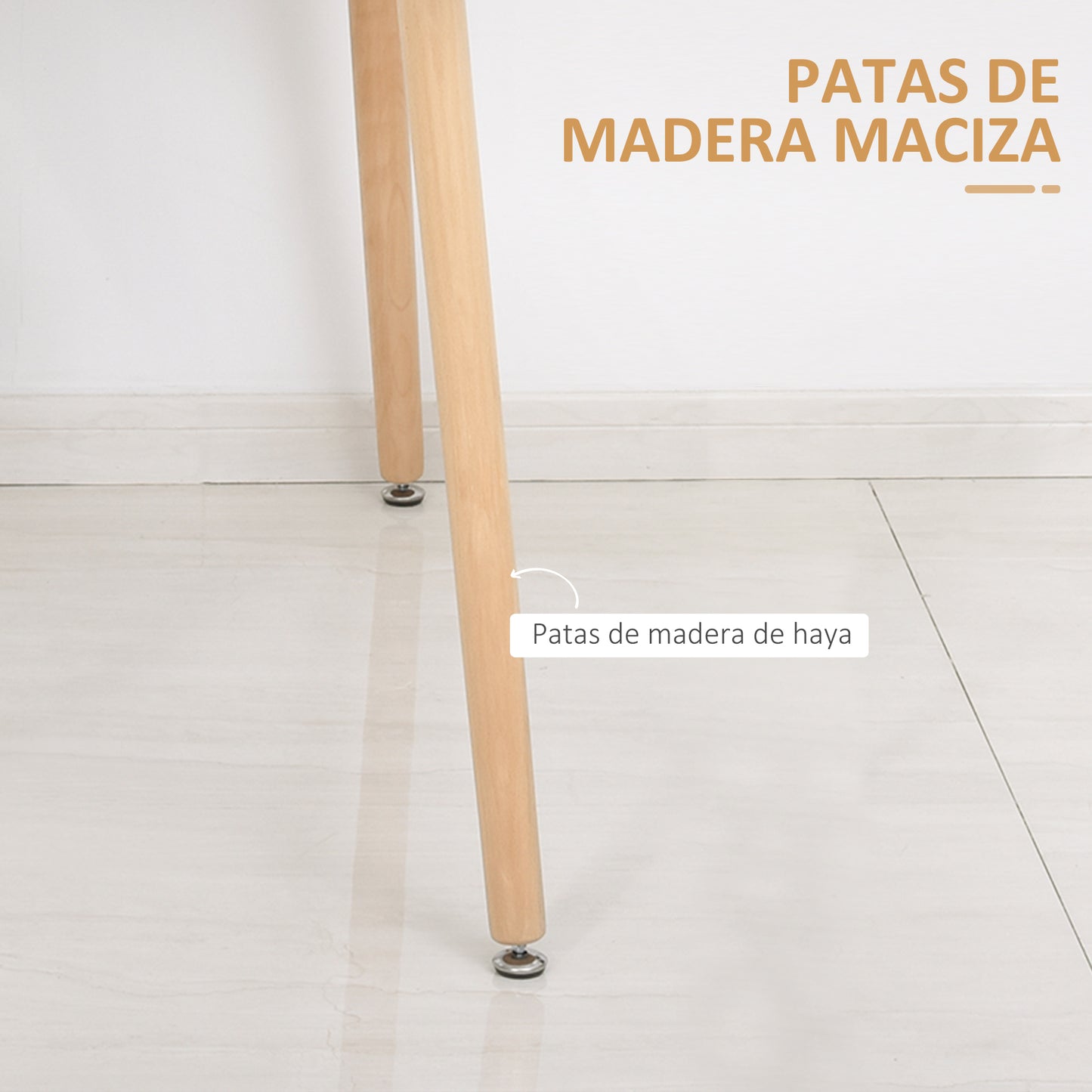 HOMCOM Mesa de Comedor Estilo Nórdico Mesa de Cocina con Patas de Madera de Haya Estructura de Metal 120x60x75 cm Blanco