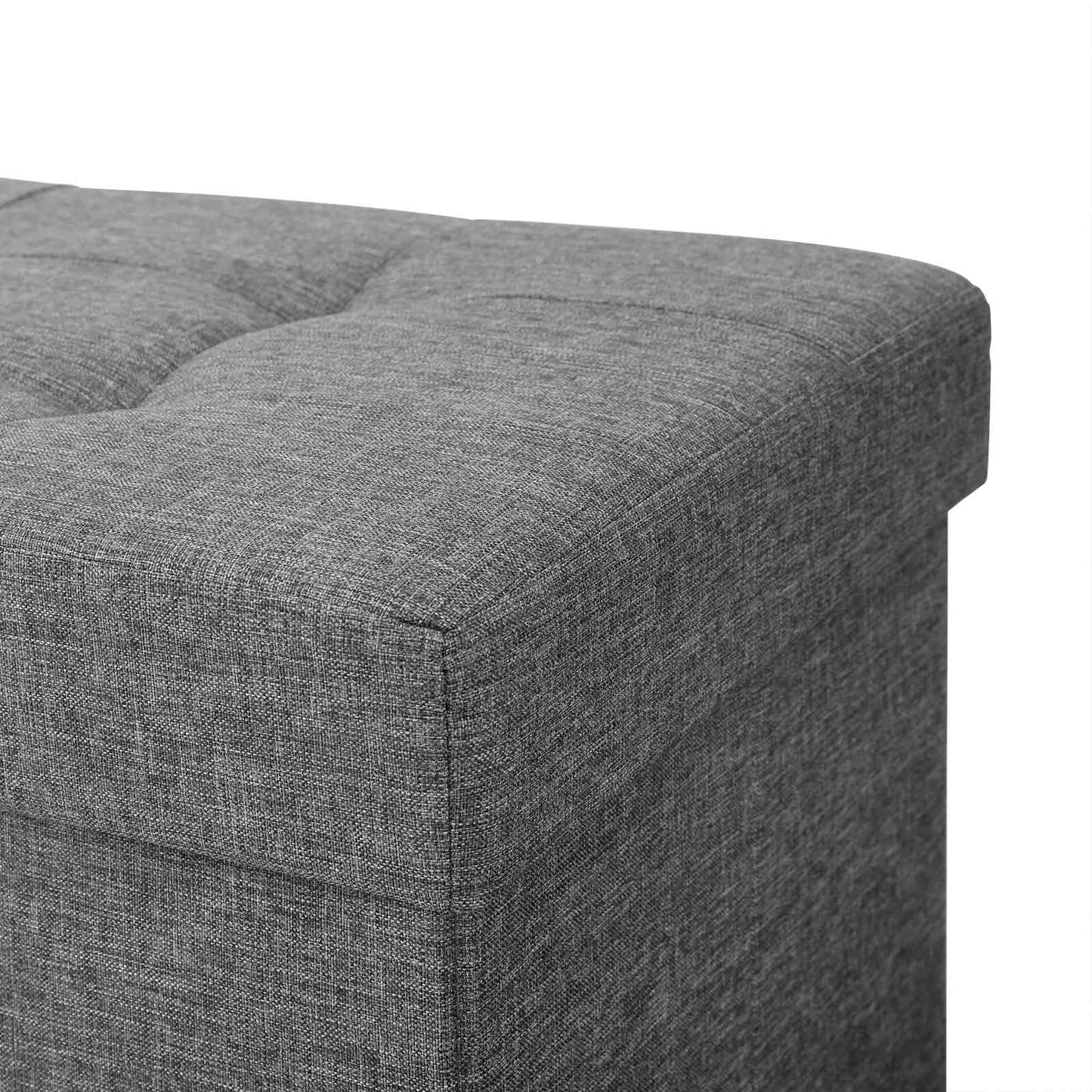 Baúl Ottoman con Mechón Insertado Gris Oscuro-SONGMICS