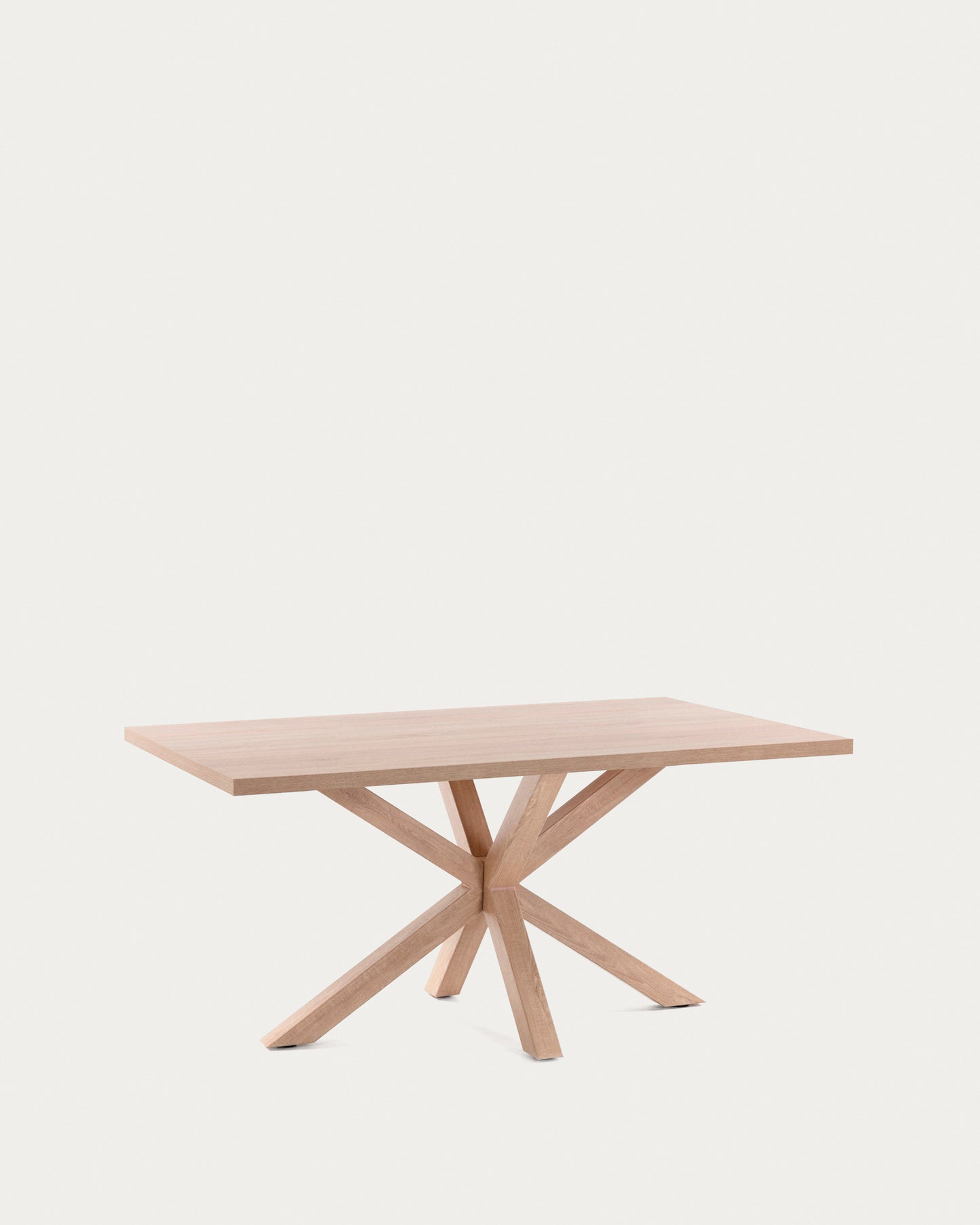 Mesa Argo de melamina acabado natural y patas de acero con efecto madera 180 x 100 cm