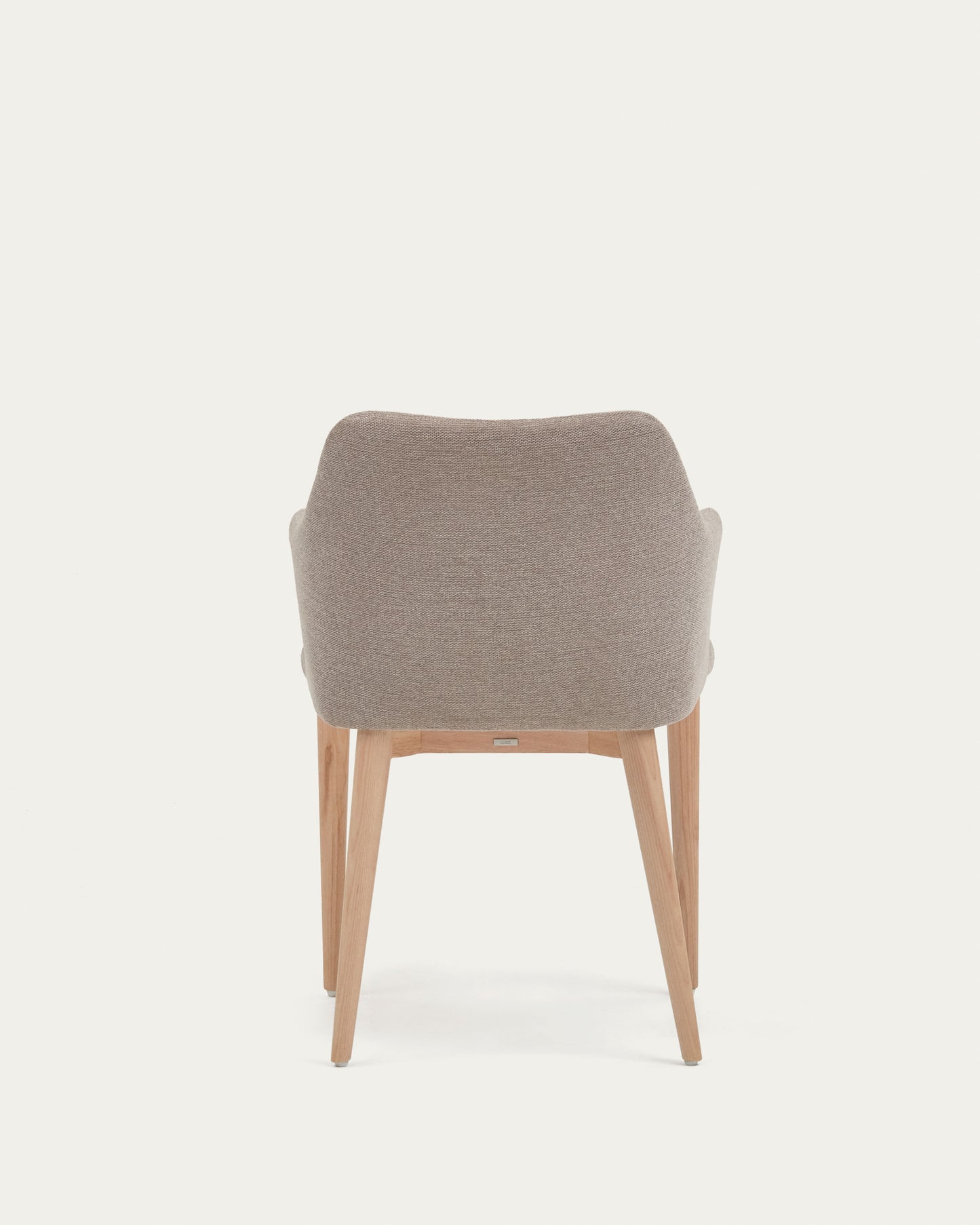 Silla Croft de chenilla marrón y patas de madera maciza de fresno