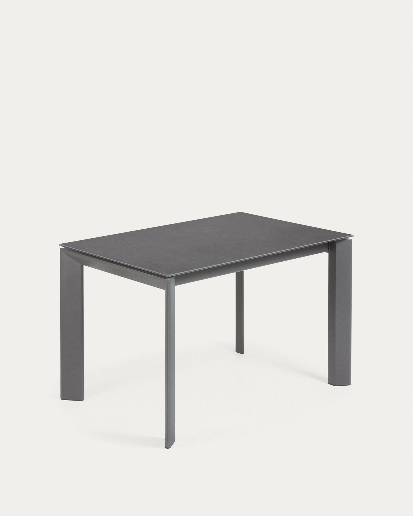 Mesa extensible Axis porcelánico acabado Vulcano Roca patas acero gris oscuro 120 (180) cm