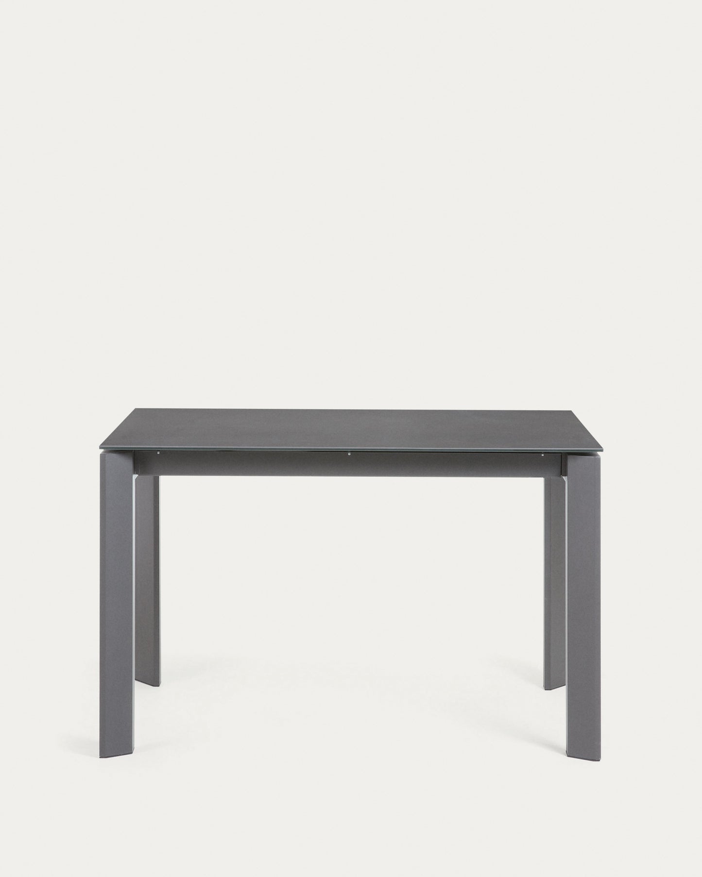 Mesa extensible Axis porcelánico acabado Vulcano Roca patas acero gris oscuro 120 (180) cm