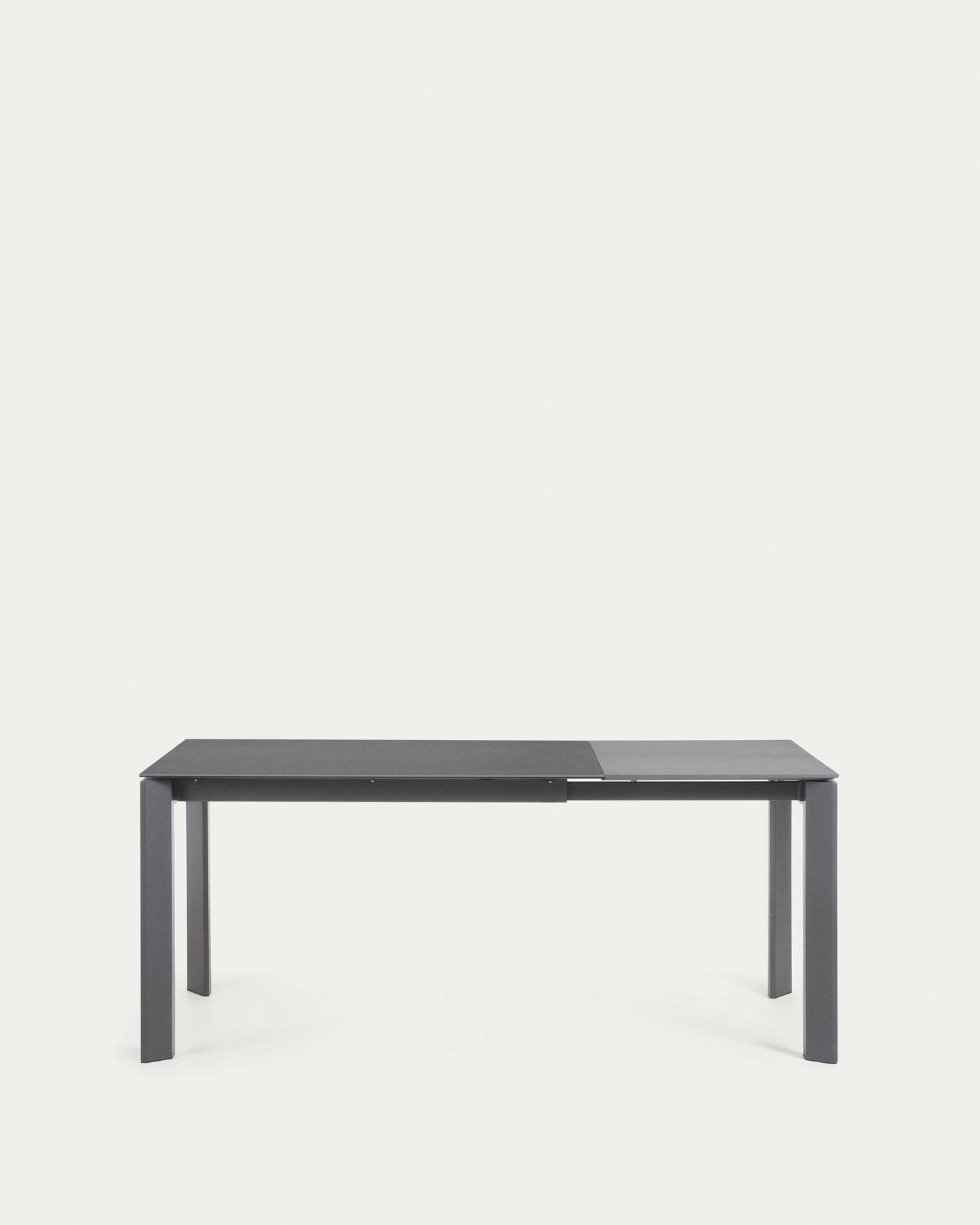 Mesa extensible Axis porcelánico acabado Vulcano Roca patas acero gris oscuro 120 (180) cm