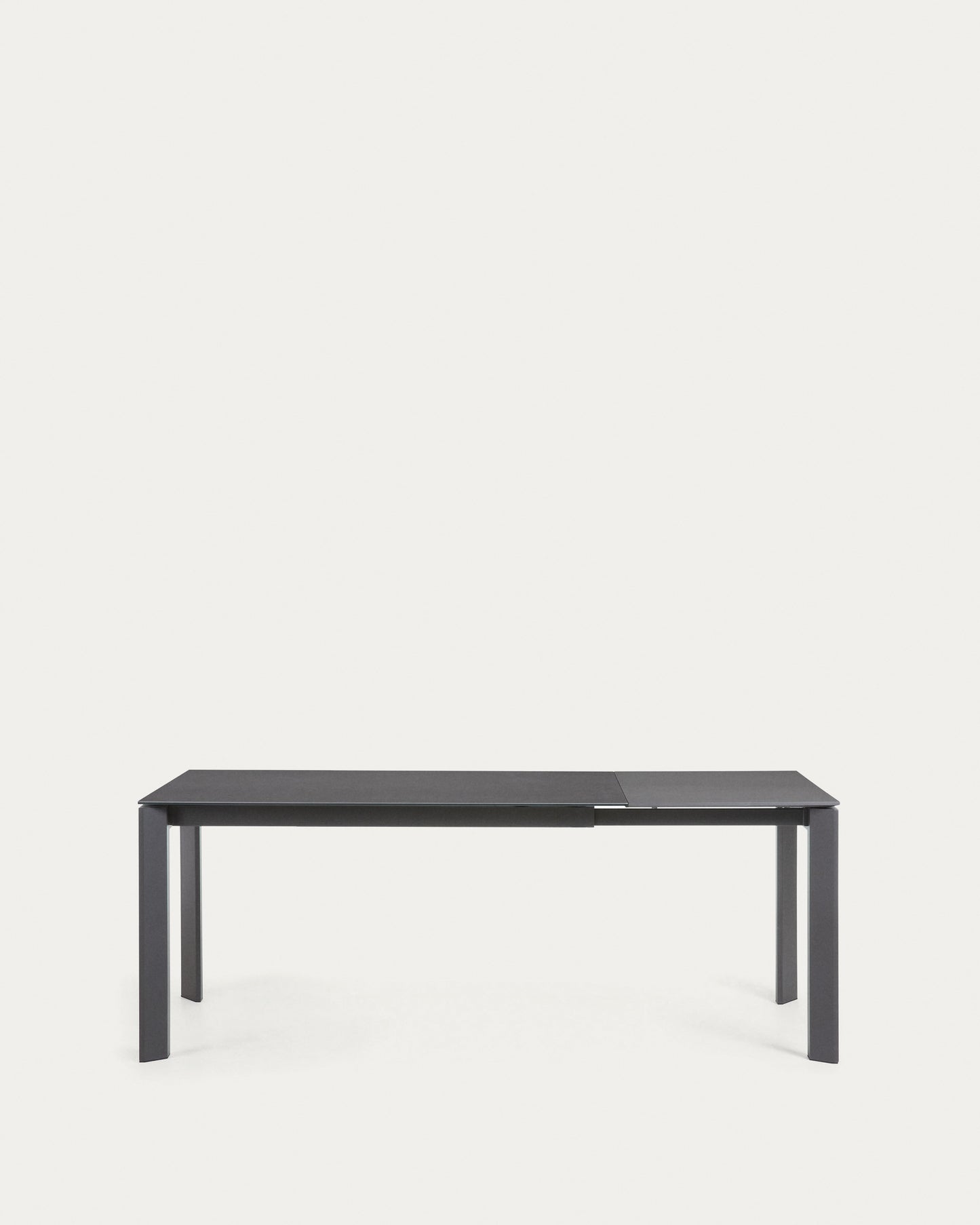 Mesa extensible Axis porcelánico acabado Vulcano Roca patas acero gris oscuro 140 (200) cm