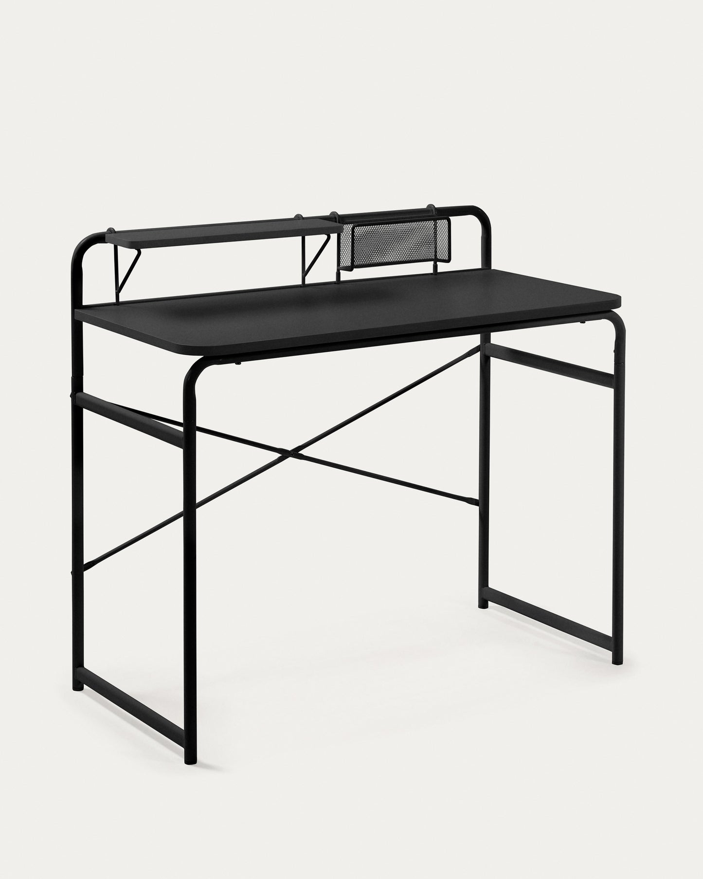 Mesa Foreman melamina acabado negro patas de acero acabado negro 98 x 46 cm