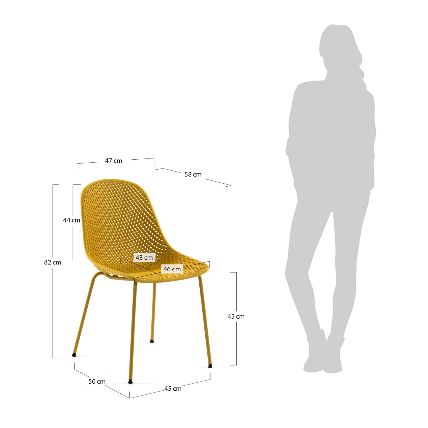 Silla exterior Quinby amarillo