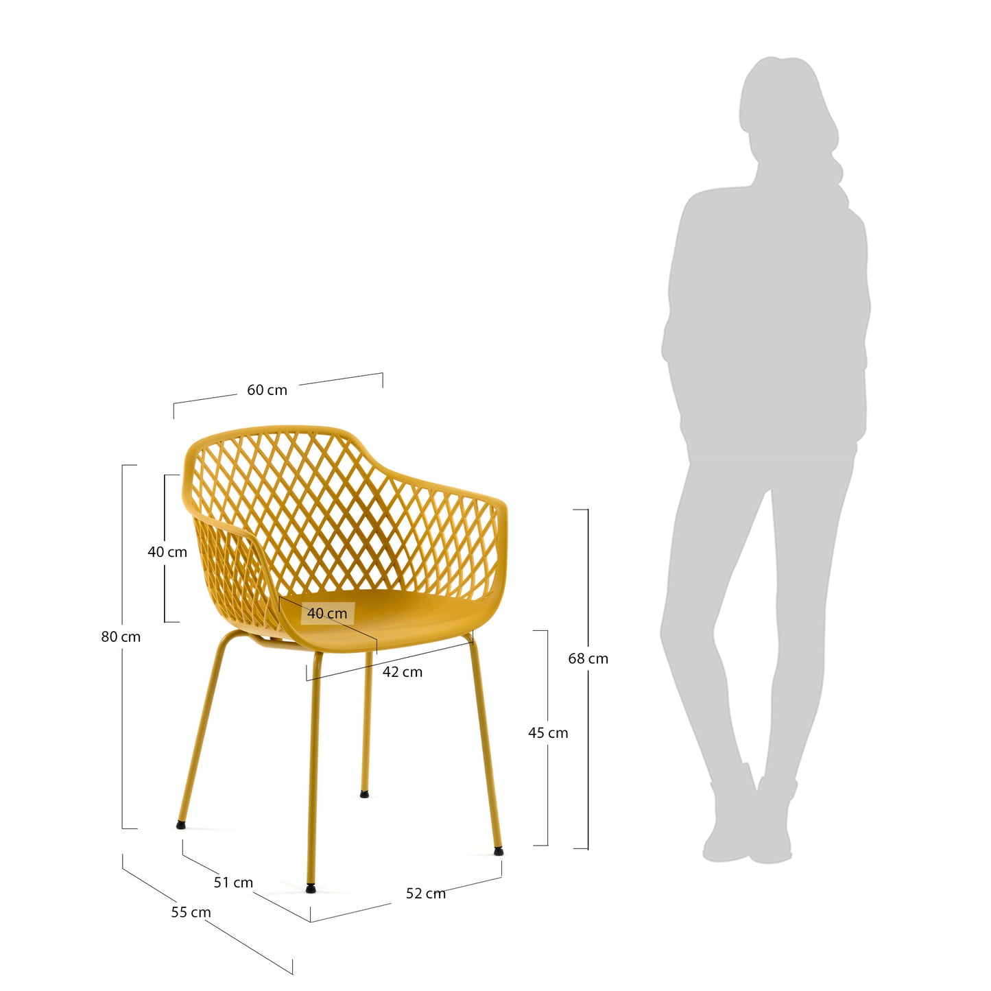 Silla de exterior Quinn amarillo