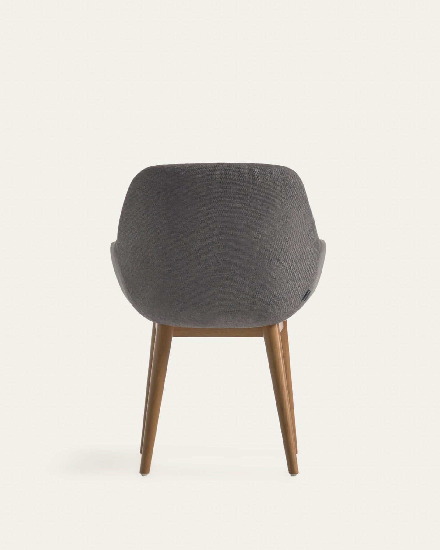 Silla Konna gris oscuro y patas de madera maciza de fresno acabado oscuro