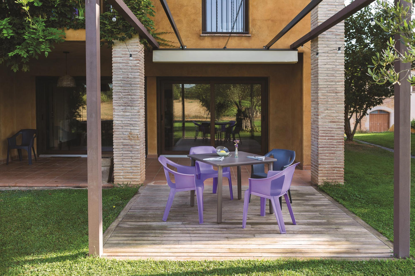 Garbar cool set 4 silla con brazos exterior arena