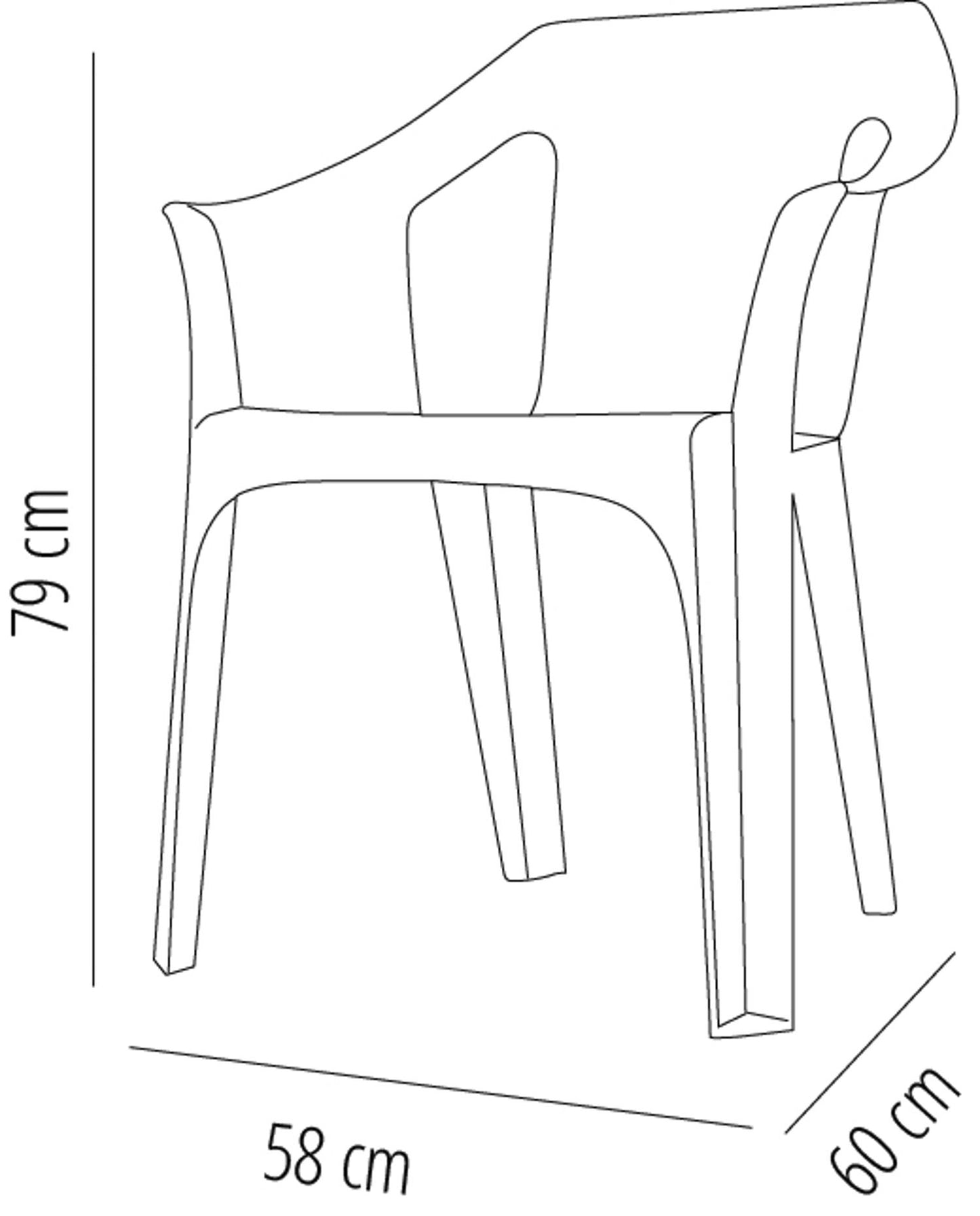 Garbar cool set 2 silla con brazos exterior blanco