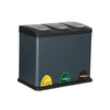 Cubo de Basura de Cocina de 3 x 8 L Negro-SONGMICS