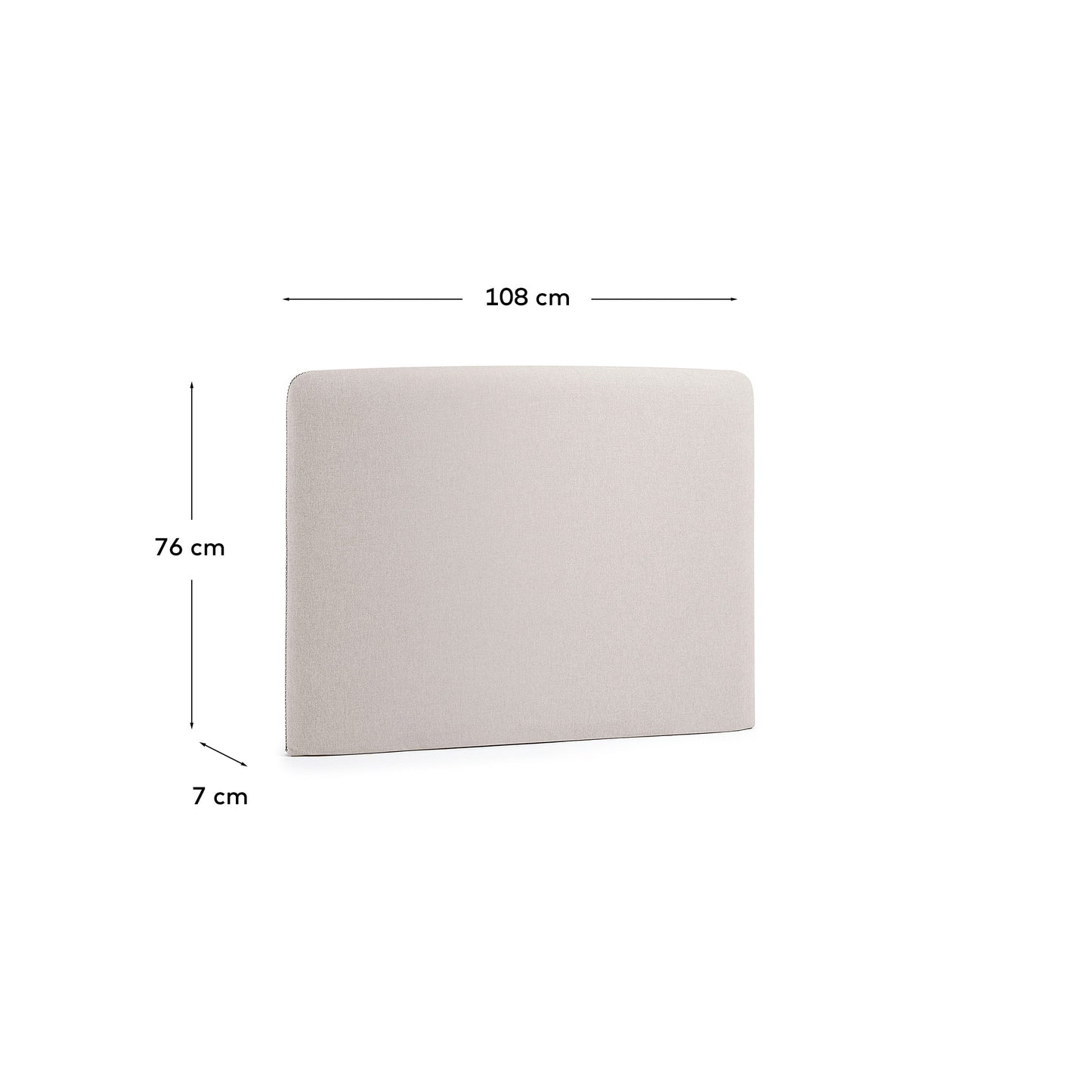 Cabecero desenfundable Dyla beige para cama de 90 cm