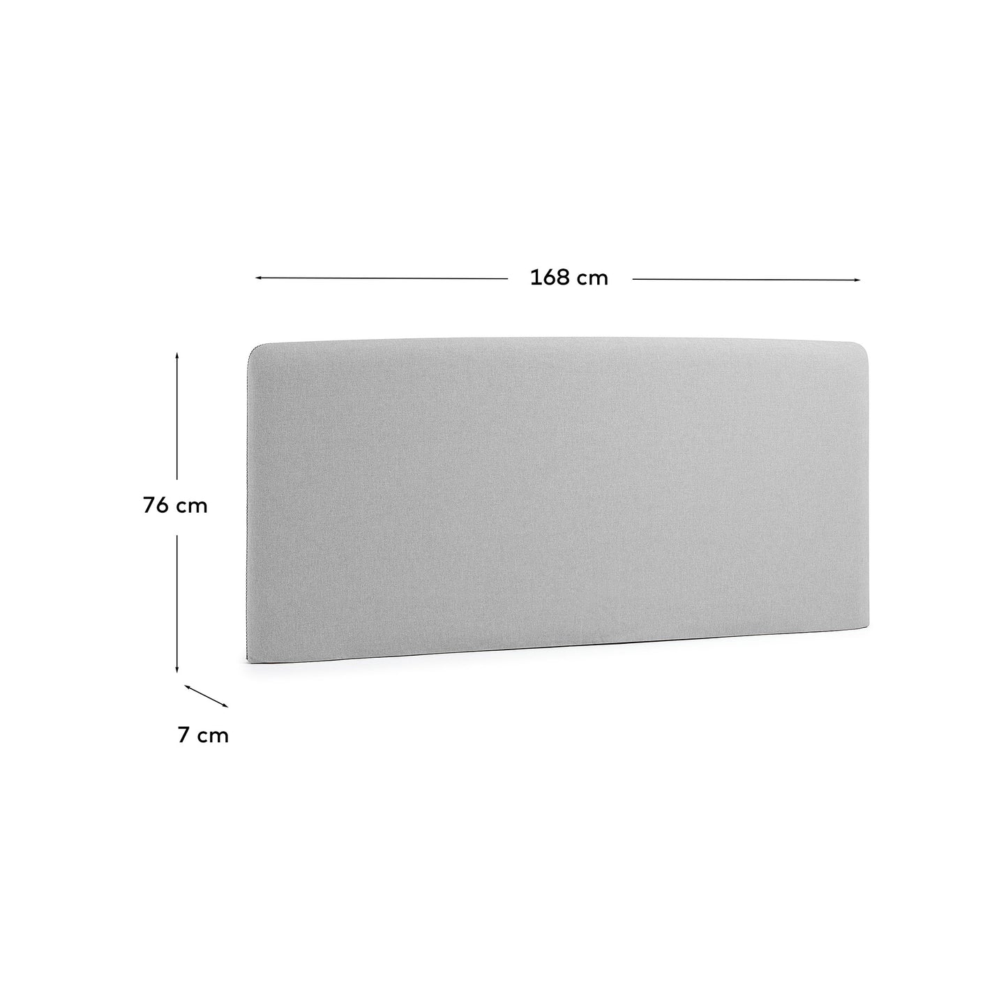 Cabecero desenfundable Dyla gris para cama de 150 cm