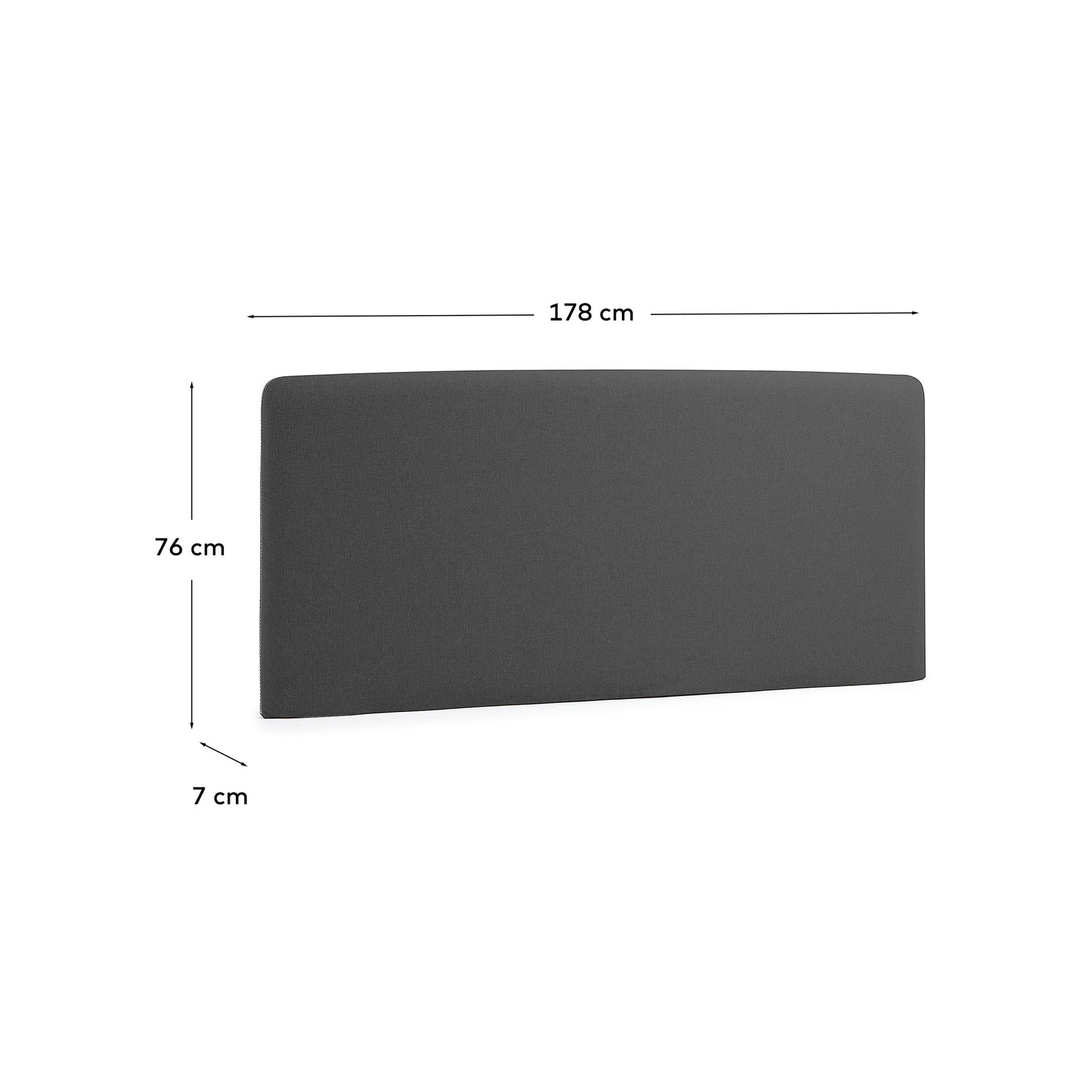 Cabecero desenfundable Dyla negro para cama de 160 cm