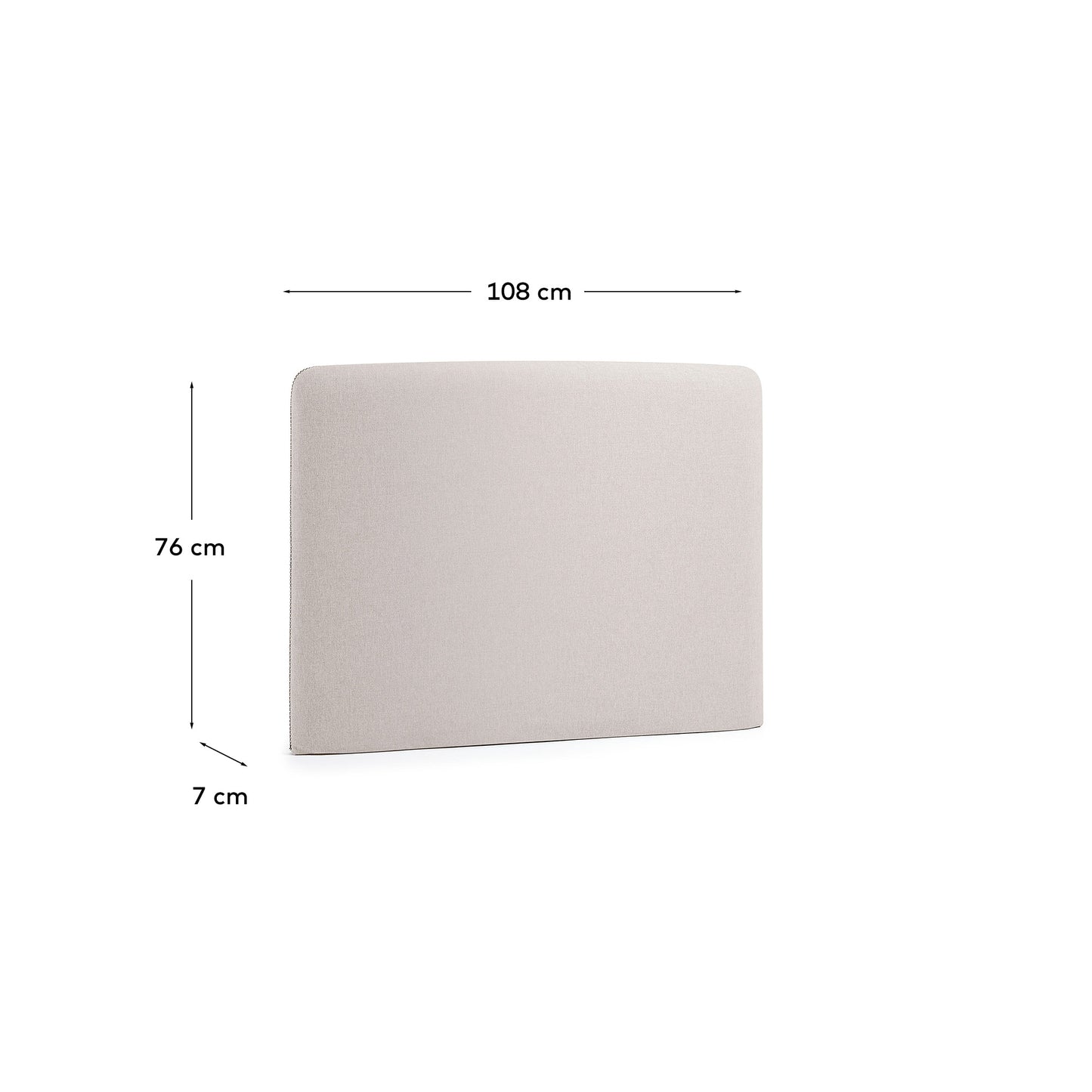 Funda cabecero Dyla beige para cama de 90 cm