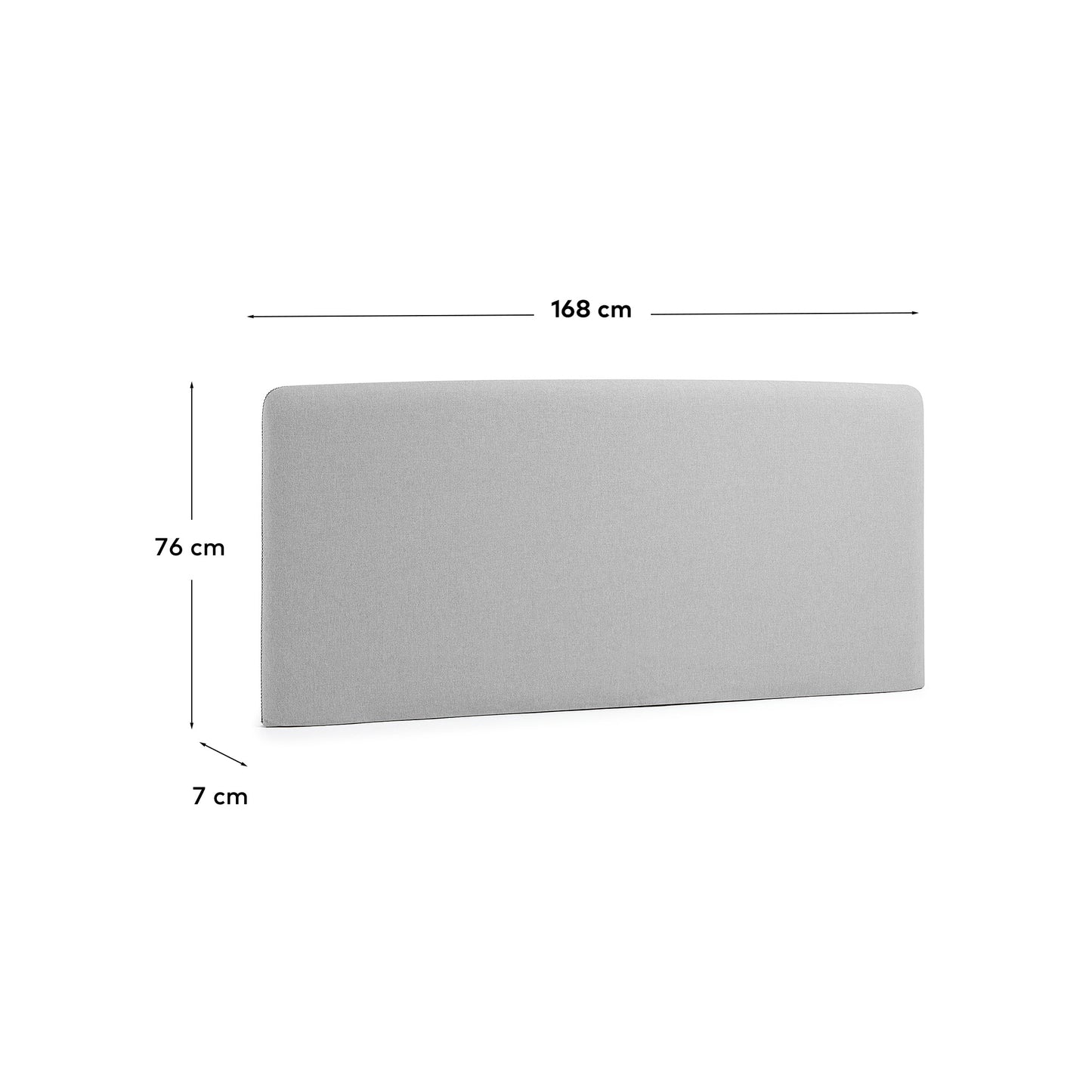 Funda cabecero Dyla gris para cama de 150 cm