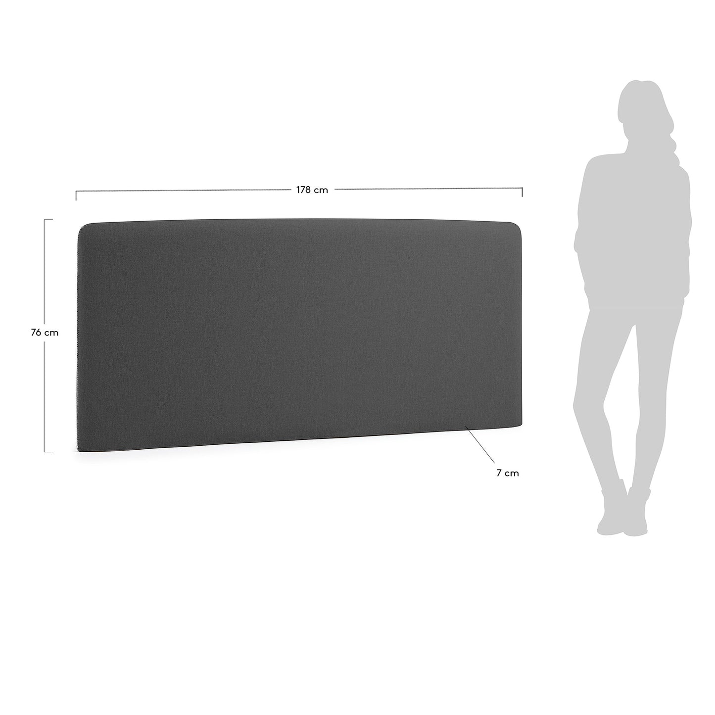 Funda cabecero Dyla negro para cama de 160 cm