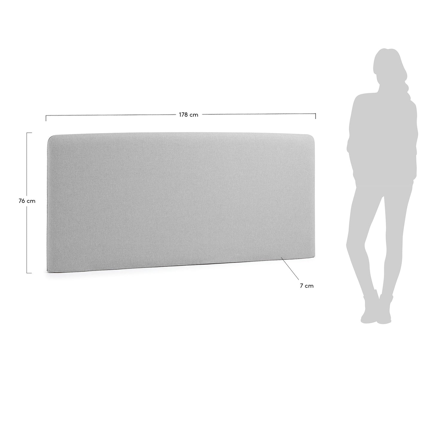 Funda cabecero Dyla gris para cama de 160 cm