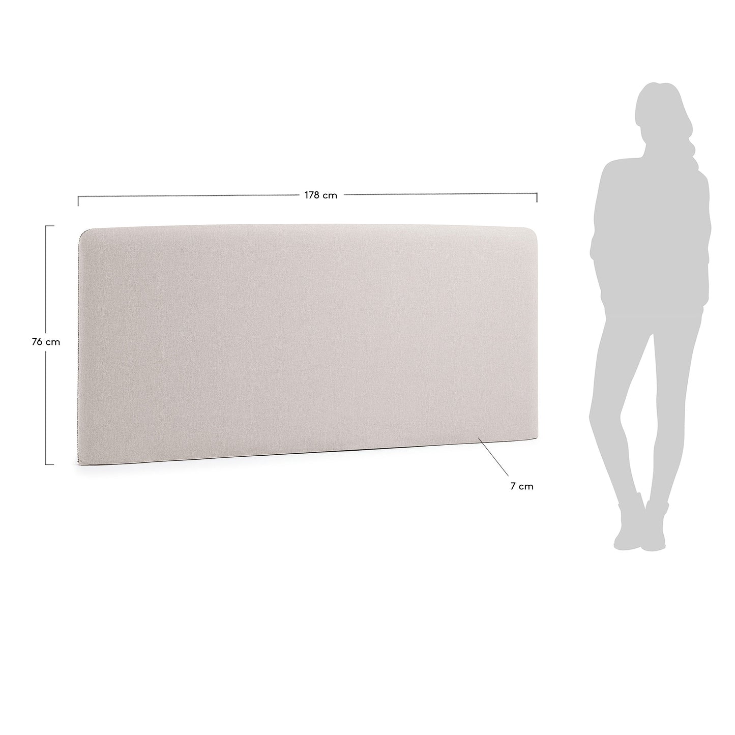 Funda cabecero Dyla beige para cama de 160 cm