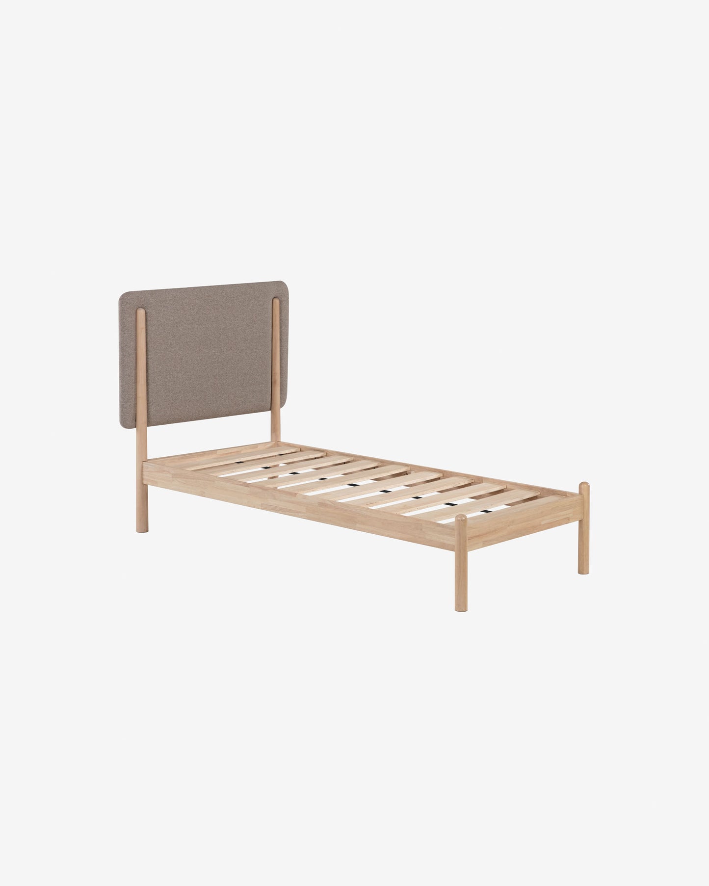 Cama Shayndel de madera maciza de caucho para colchón de 90 x 190 cm