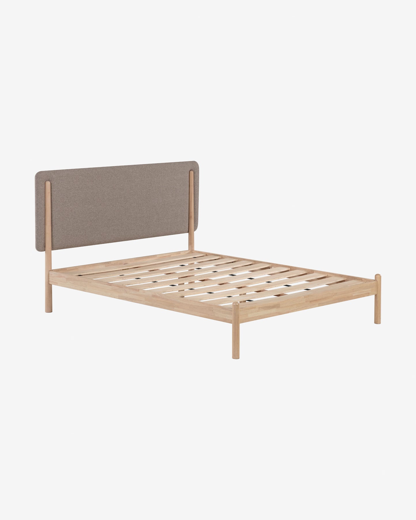 Cama Shayndel de madera maciza de caucho para colchón de 160 x 200 cm