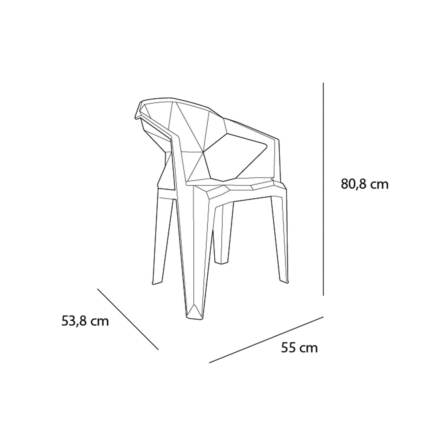 Garbar delta set 4 silla con brazos exterior arena