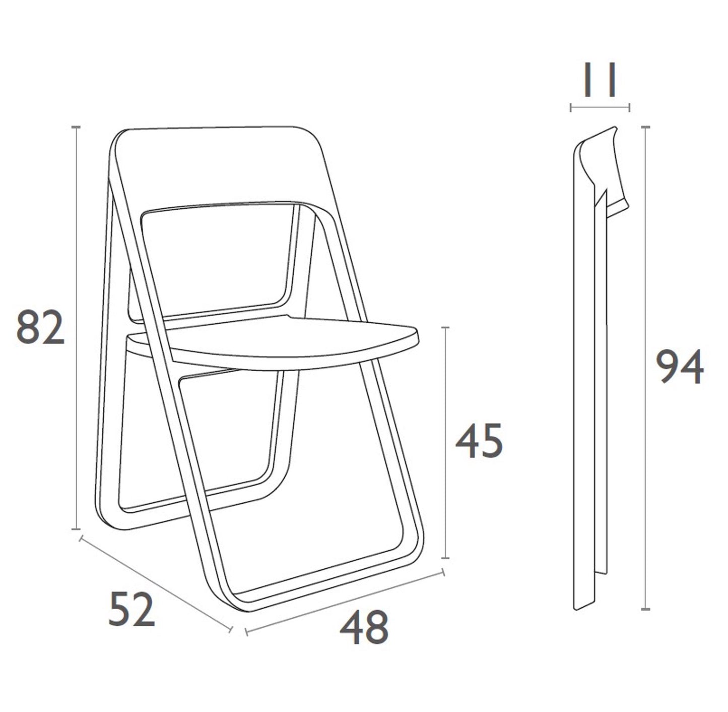 Garbar dream set 4 silla plegable interior, exterior blanco