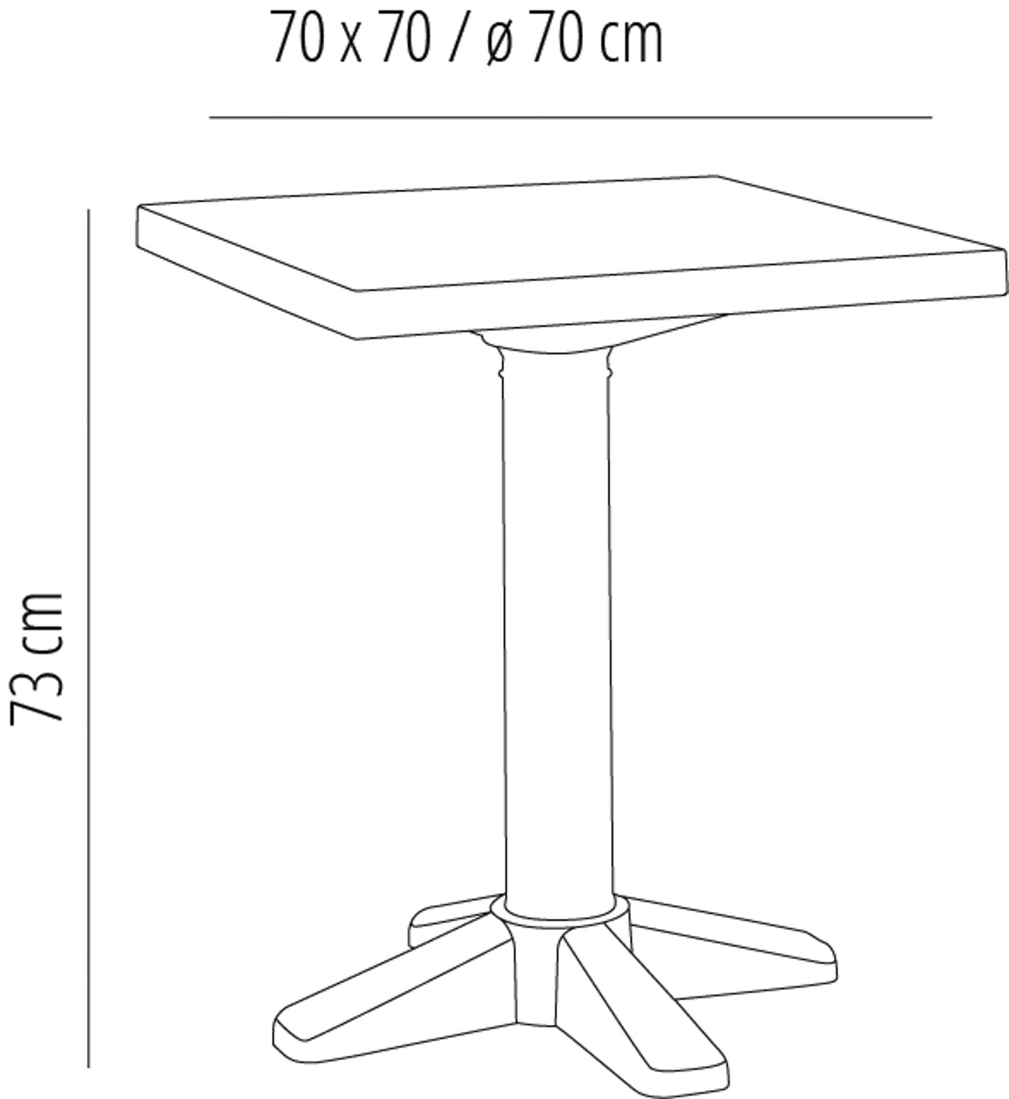 Garbar esculapi mesa redonda exterior ø70 blanco