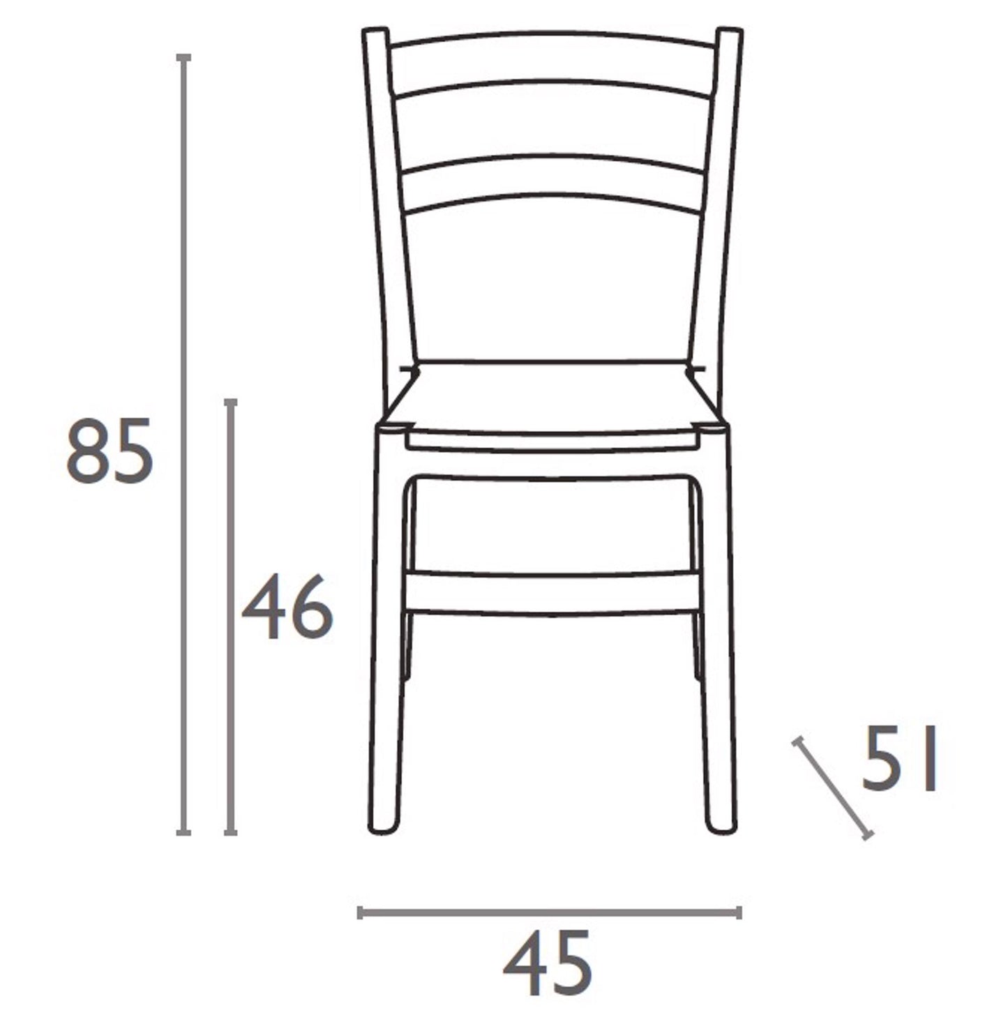 Garbar fiesta set 4 silla interior, exterior marrón