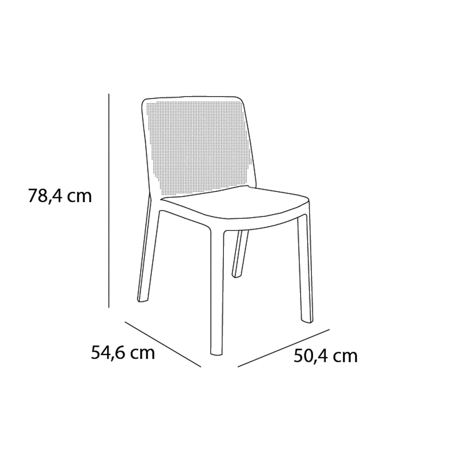 Garbar fresh set 4 silla interior, exterior blanco