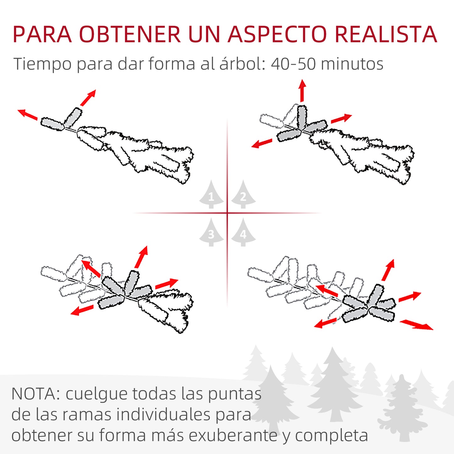 HOMCOM Árbol de Navidad 225 cm Árbol de Navidad Artificial Nevado con 1083 Ramas y Soporte de Metal Árbol de Navideño para Salón Verde y Blanco