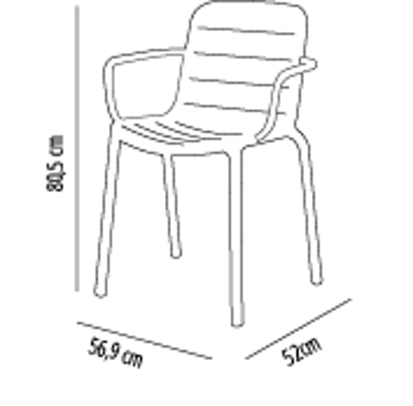 Resol gina set 2 silla con brazos interior, exterior blanco