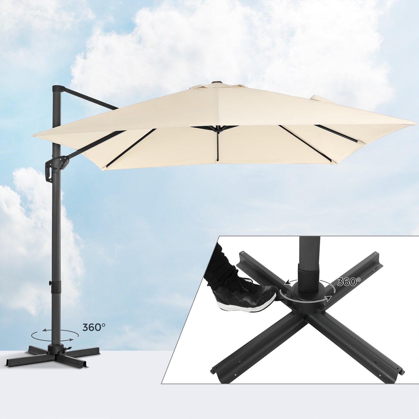 Parasol excéntrico Beige-SONGMICS