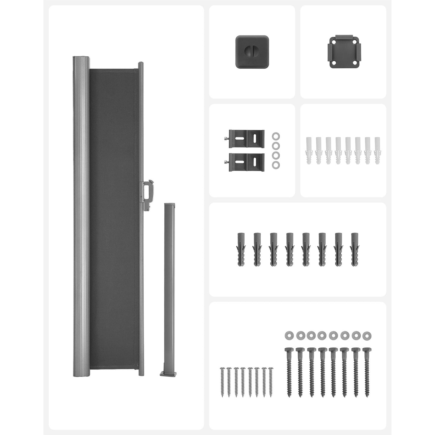 Toldo Lateral Gris Para Patio y Terraza-SONGMICS