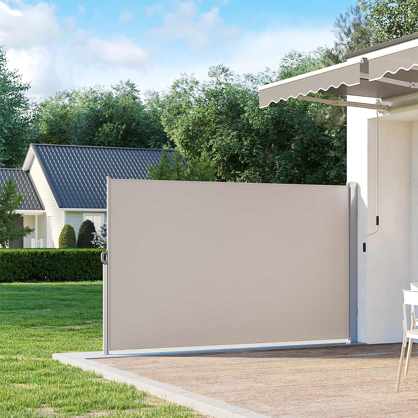 Toldo Lateral para Balcón y Terraza Taupe-SONGMICS