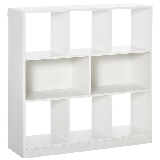 HOMCOM Estantería Librería con 8 Compartimentos Estantería de Exposición Librería Moderno para Sala de Estar Dormitorio Oficina 97,5x30x100 cm Blanco