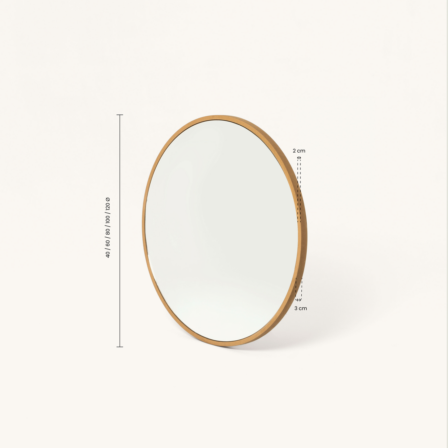 Espejo redondo Bona Blanco 60 cm - Hannun