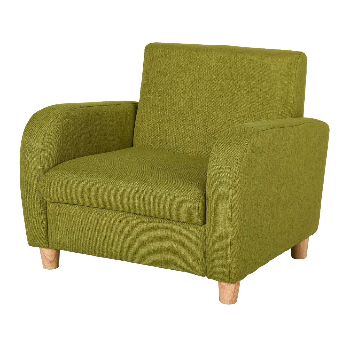 HOMCOM Sillón Infantil Mini Sofá para Niños de +3 Años con Asiento Acolchado Reposabrazos y Estructura de Madera Carga Máx. de 65 kg 49x45x44 cm Verde