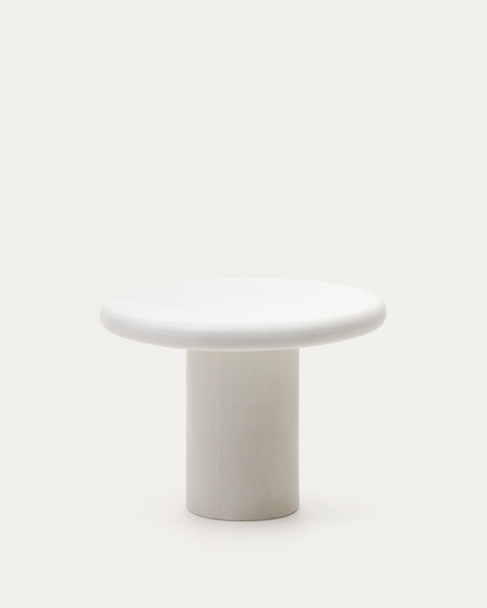 Mesa redonda Addaia de cemento blanco Ø90 cm