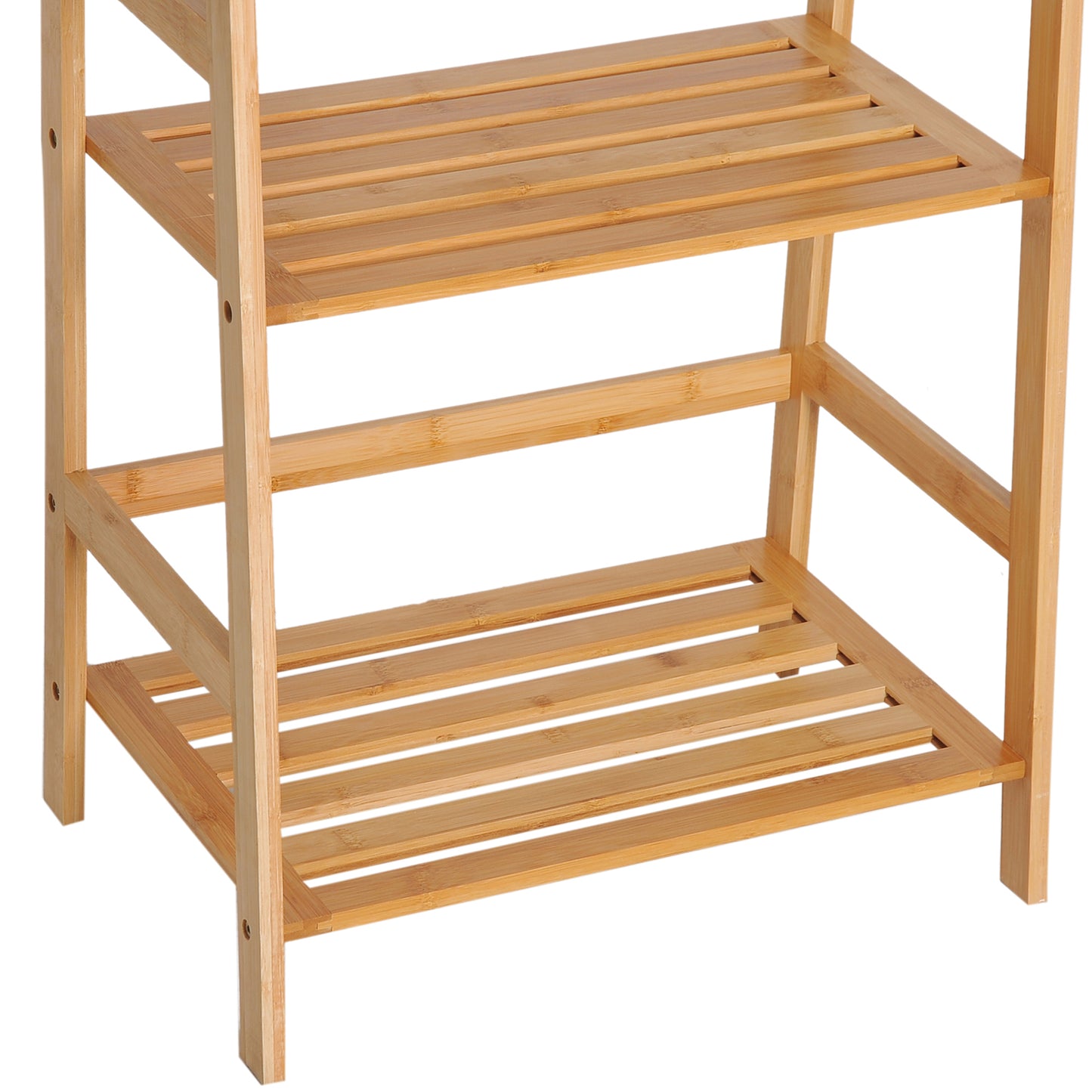 HOMCOM Estantería de Bambú 4 Niveles Estantería Escalera de Baño Librería Organizador Zapatero 48x30x119cm