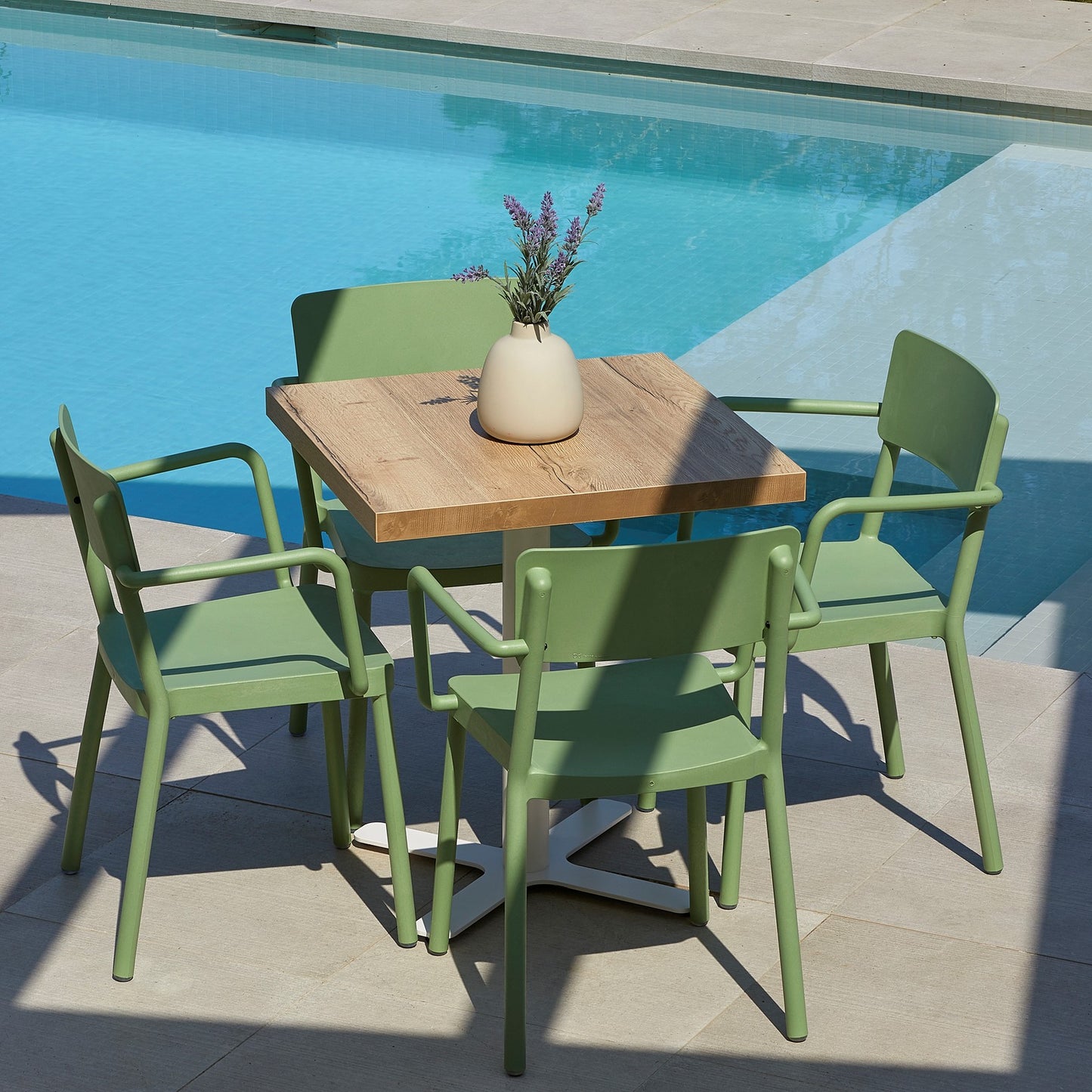 Resol lisboa set 2 silla con brazos interior, exterior verde oliva